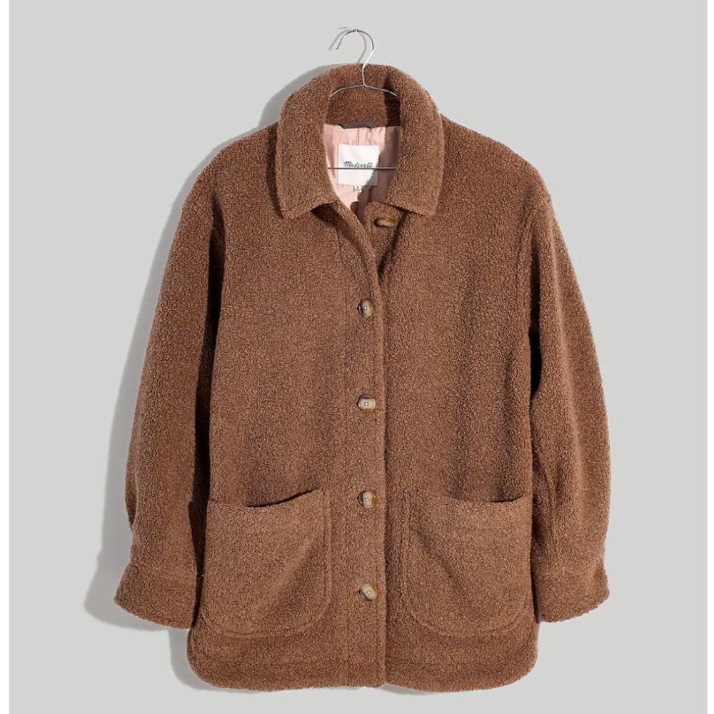 Madewell Women's Plus Size Teddy Belrose Shirt Jacket Size 3x